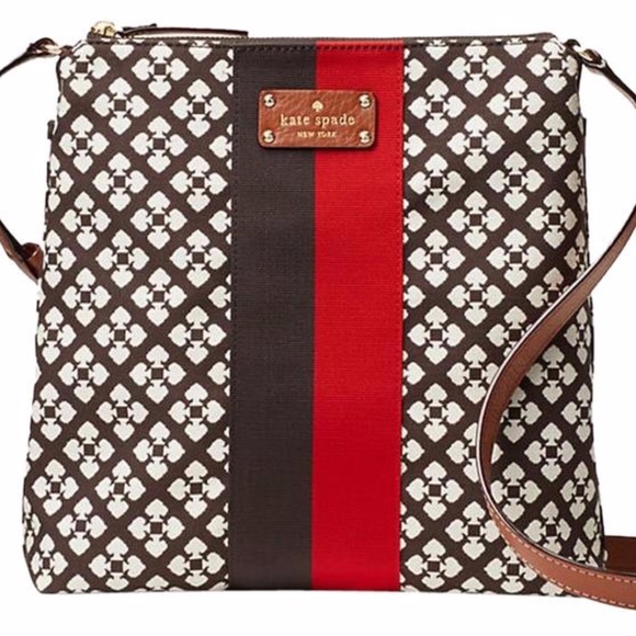 kate spade Handbags - Classic Victoria Chocolate Jacquard Cross Body Bag